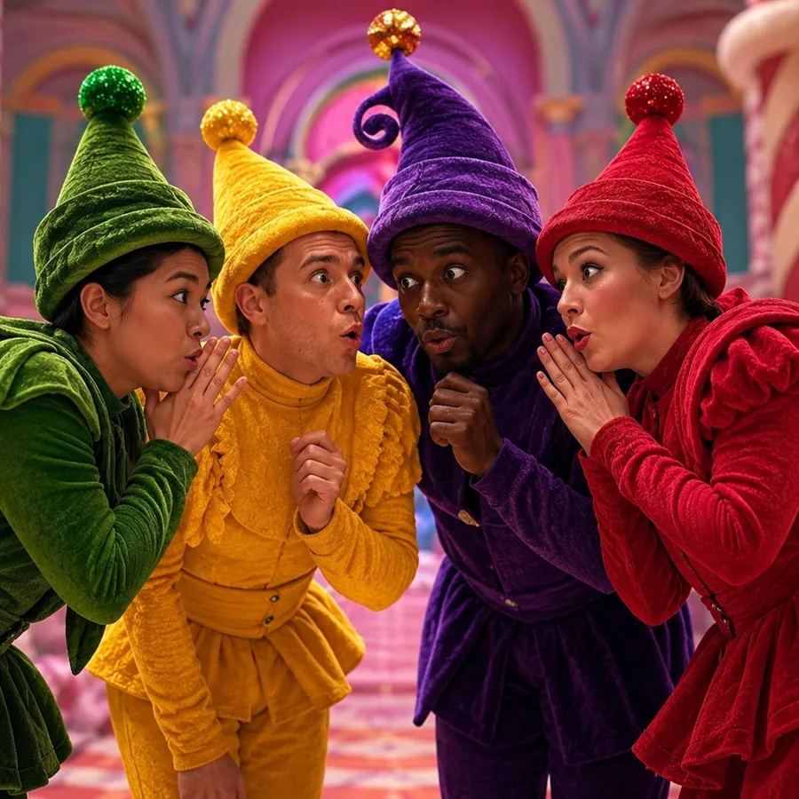 Who Let the Kids in the Candy Kingdom colourful story world characters